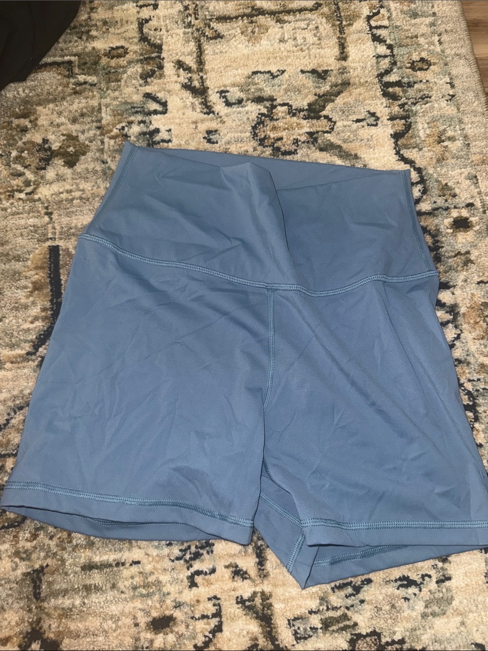 High-Waist Women’s Athletic Shorts in Slate Blue